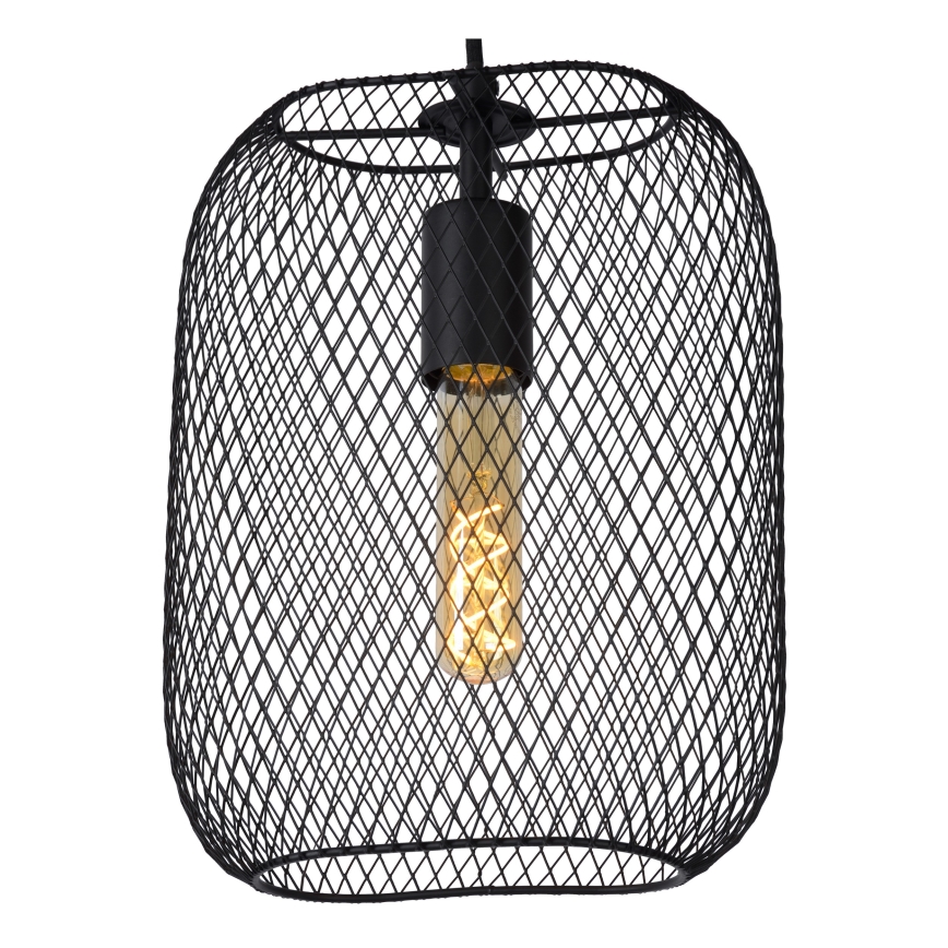 Lucide 78392/01/30 - Ljusskrona med upphängningsrem MESH 1xE27/60W/230V svart