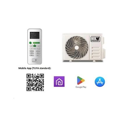Luftkonditionering 12K V1 3,5 kW 12000 BTU Wi-Fi Tuya vit + fjärrkontroll