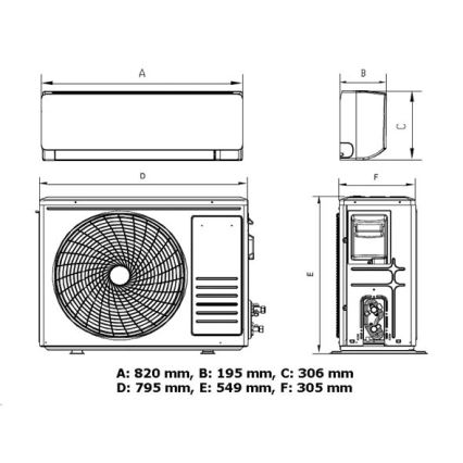 Luftkonditionering 12K V1 3,65 kW 12000 BTU Wi-Fi Tuya vit + fjärrkontroll