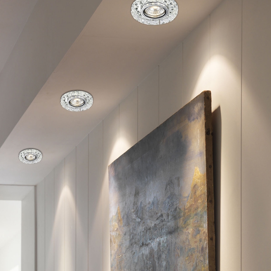 LUXERA 71074 - LED infälld taklampa CRYSTALS 1xGU10/50W/230V + LED/3W STRIPE