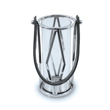 Lykta FRAGIL 26 cm skinande krom/svart