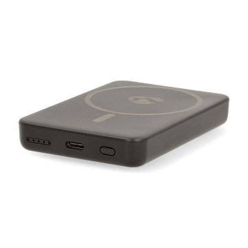Magnetisk 2-i-1 Powerbank med MagSafe trådlös laddning 5000 mAh svart