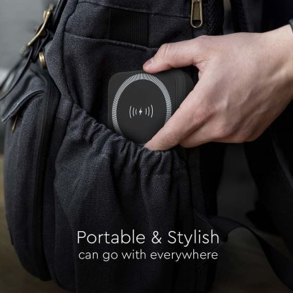 Magnetisk strömbank med trådlös laddning Power Delivery 10 000mAh/20W/3,7V svart