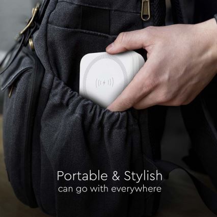 Magnetisk strömbank med trådlös laddning Power Delivery 10 000mAh/20W/3,7V vit