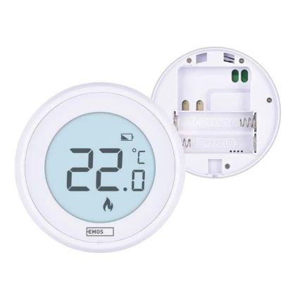 Manuell rumstermostat 230V/6A 2xAA vit