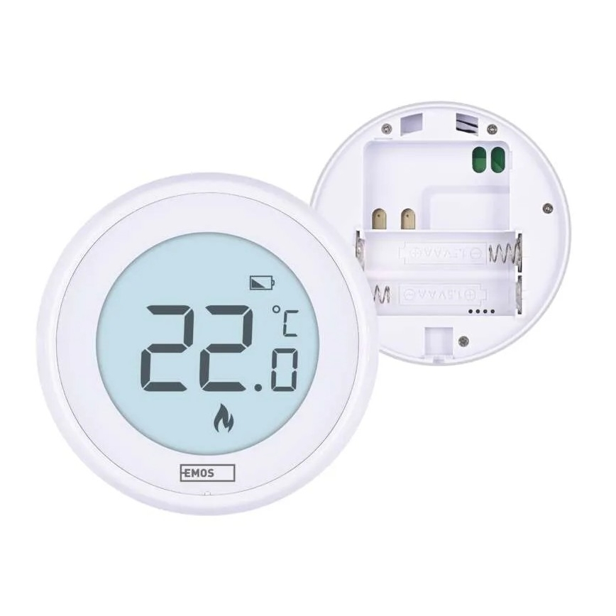 Manuell rumstermostat 230V/6A 2xAA vit