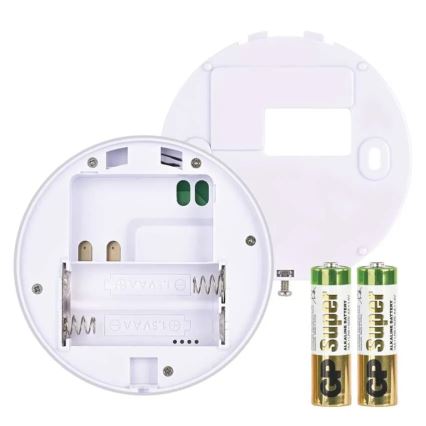 Manuell rumstermostat 230V/6A 2xAA vit