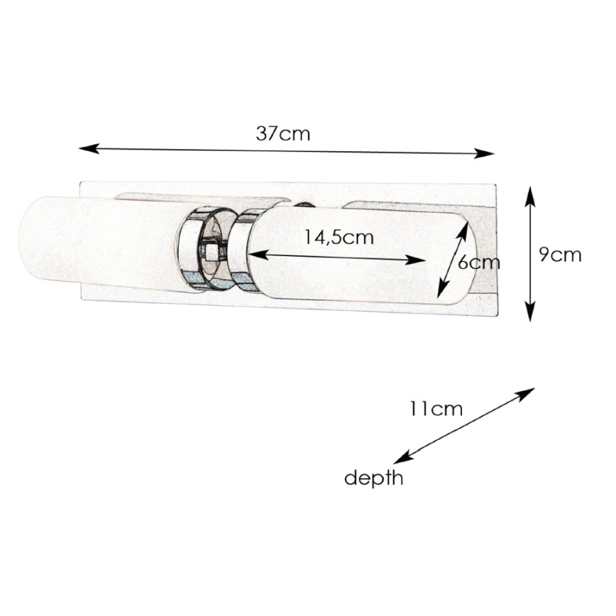 Markslöjd 102478 - Badrumsbelysning vägg NORRSUNDET 2xE14/40W/230V IP44