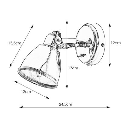 Markslöjd 104048 - Väggbelysning FJÄLLBACKA 1xE14/40W/230V mässing
