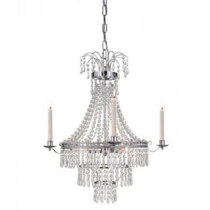 Markslöjd 105156 - Ljuskrona i kristal med kedja MARIELUND 3xE14/40W/230V skinande krom