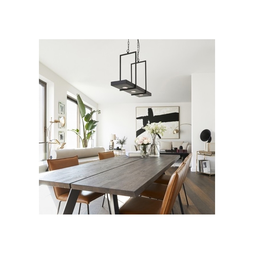 Markslöjd 105780 - Dimbar LED-lampakrona TRAY 3xLED/3W/230V svart