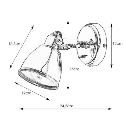 Markslöjd 105814 - Väggbelysning FJÄLLBACKA 1xE14/40W/230V svart