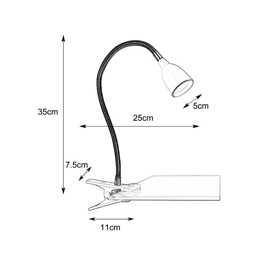 Markslöjd 106092 - Barn LED-Lampa med klämma Tulpan LED/3W/230V svart