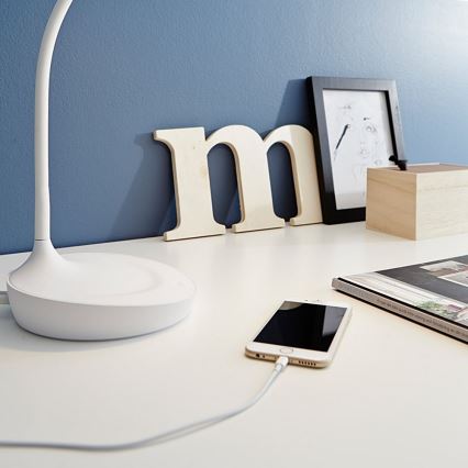 Markslöjd 106093 - LED Dimbar Bordslampa med USB SWAN LED/4,6W/230V