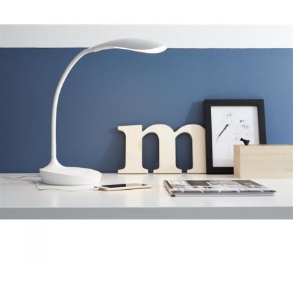 Markslöjd 106093 - LED Dimbar Bordslampa med USB SWAN LED/4,6W/230V