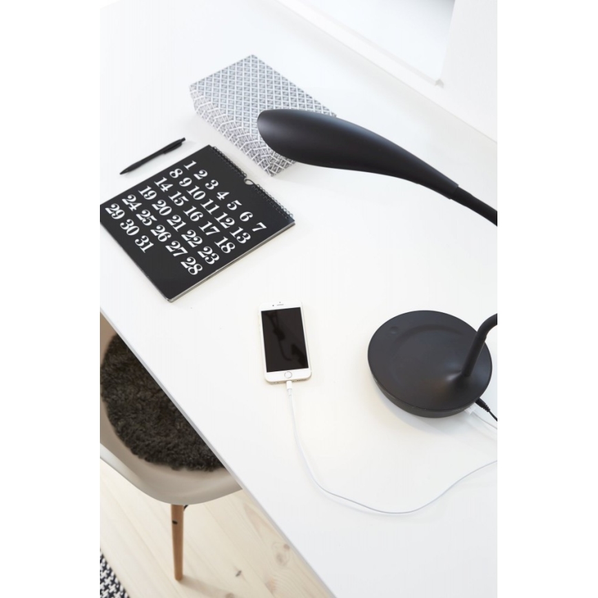 Markslöjd 106094 - LED Dimbar Bordslampa med USB SWAN LED/4,6W/230V