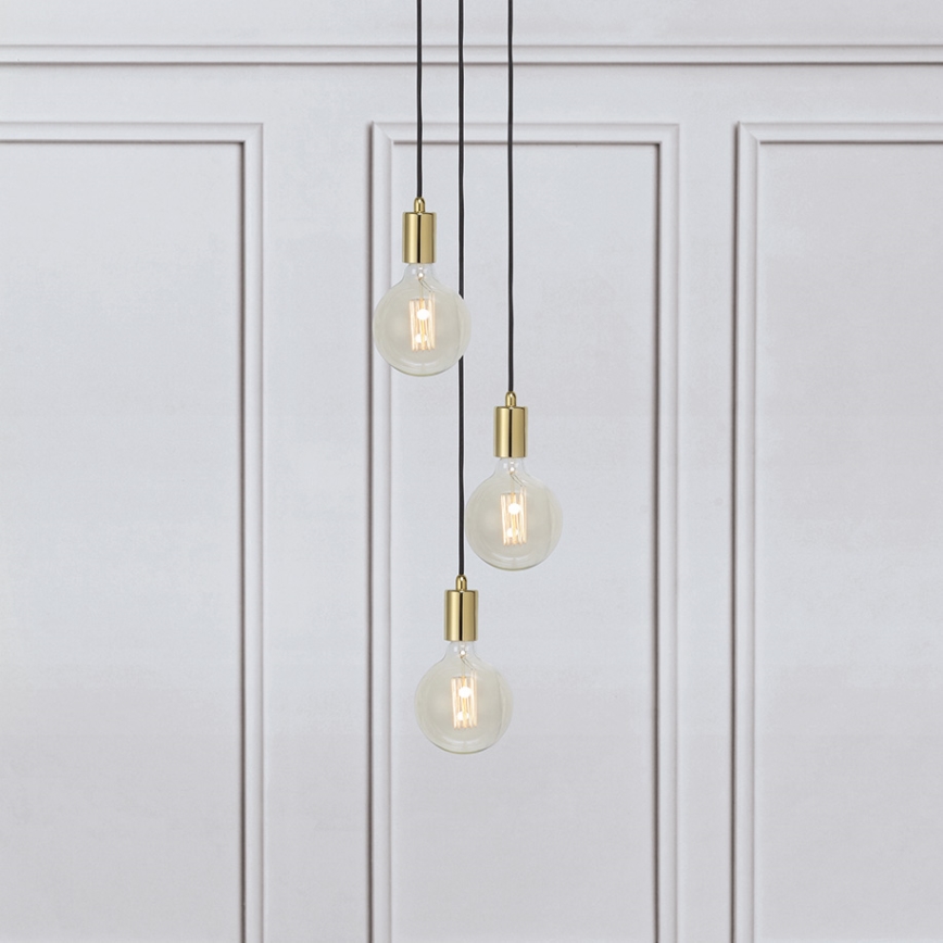 Markslöjd 106333 - Ljuskrona med snöre SKY 3xE27/60W/230V