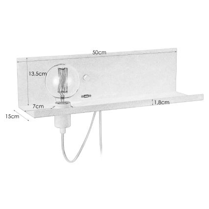 Markslöjd 106969 - Dimbar Väggbelysning med USB MULTI 1xE27/60W/230V