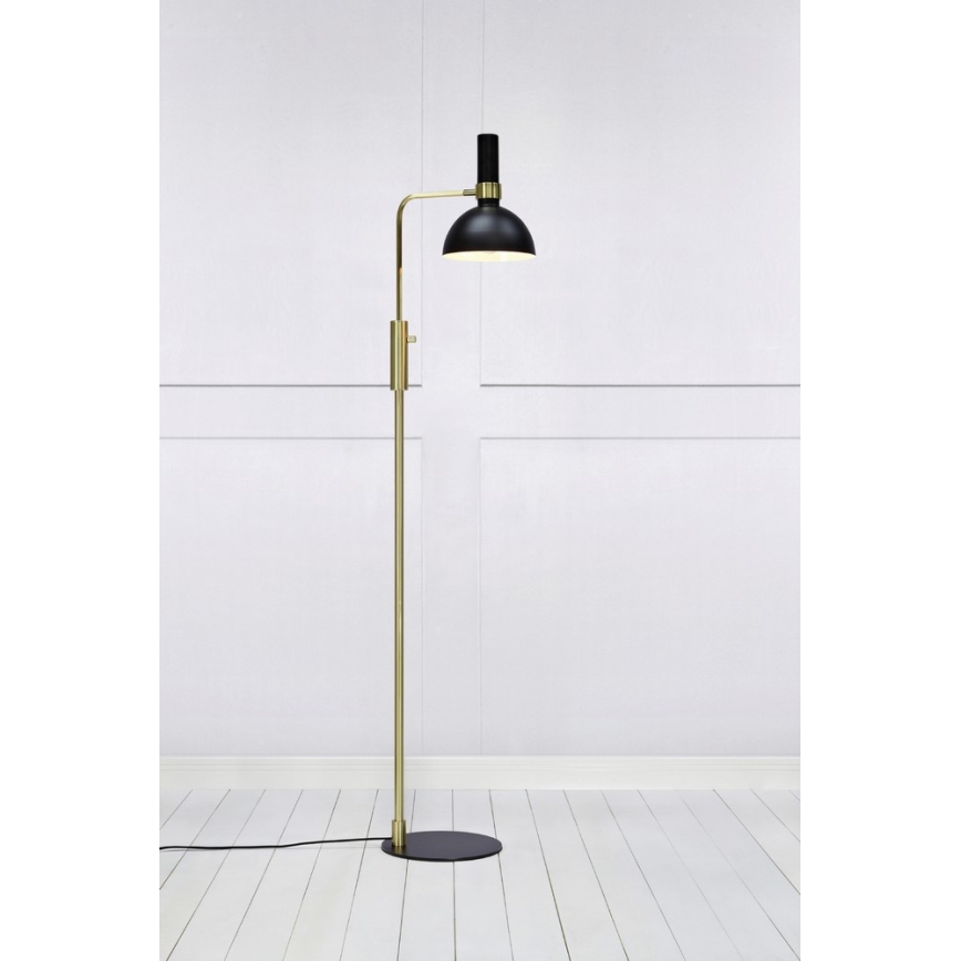 Markslöjd 106972 - Dimbar Golvlampa LARRY 1xE27/60W/230V svart/guld