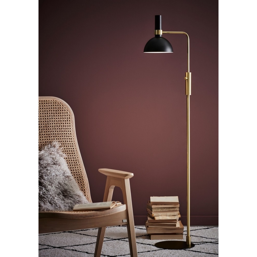 Markslöjd 106972 - Dimbar Golvlampa LARRY 1xE27/60W/230V svart/guld