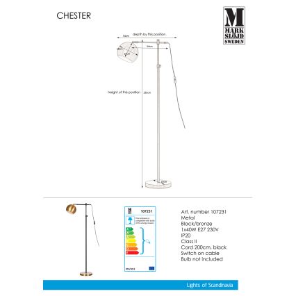 Markslöjd 107231 - Golvlampa CHESTER 1xE27/40W/230V svart/brons