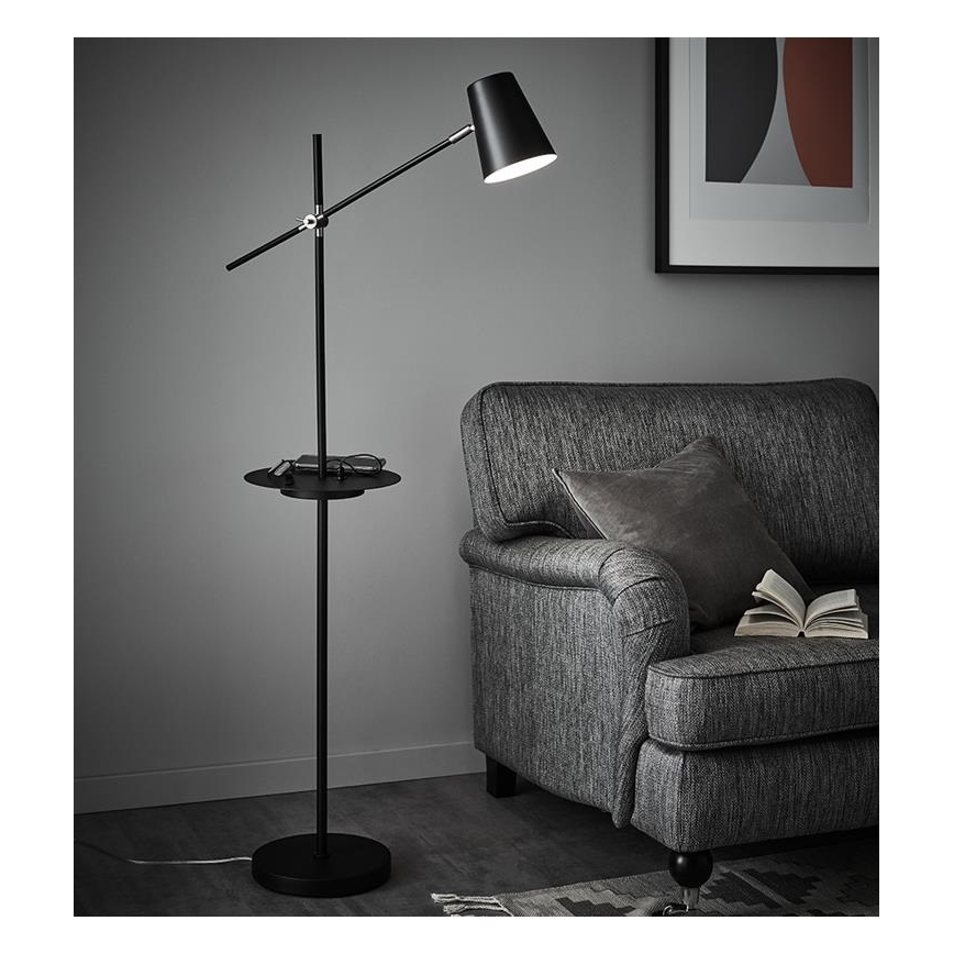 Markslöjd 107307 - Golvlampa med USB LINEAR 1xE14/40W/230V