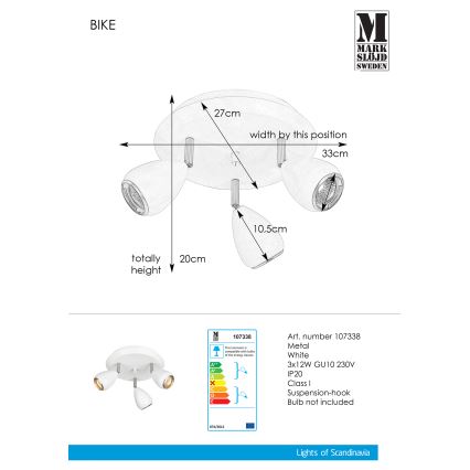 Markslöjd 107338 - Spotlight BIKE 3xGU10/12W/230V