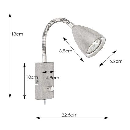 Markslöjd 107409 - Dimbart vägglampa CIRO 1xGU10/7W/230V