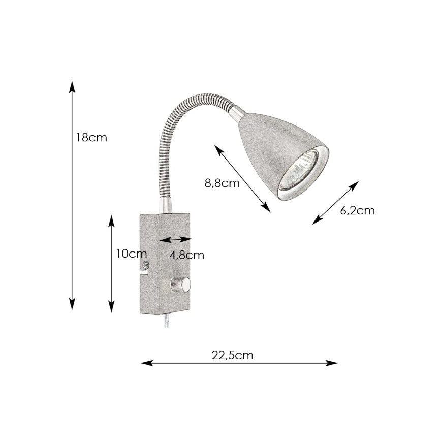Markslöjd 107409 - Dimbart vägglampa CIRO 1xGU10/7W/230V