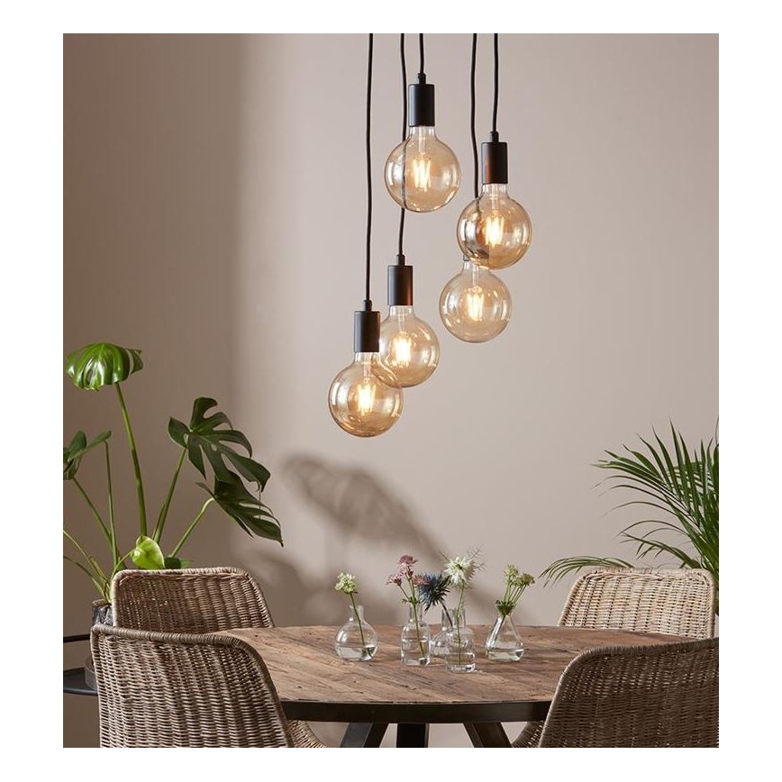 Markslöjd 107467 - Ljuskrona med snöre SKY 5xE27/60W/230V