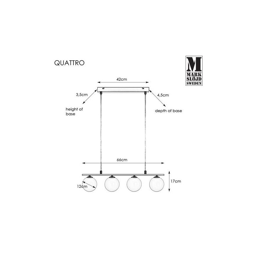 Markslöjd 107574 - Taklampa QUATTRO 4xG9/28W/230V