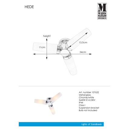 Markslöjd 107632 - Badrum Ljuskrona HEDE 3xE14/40W/230V IP44