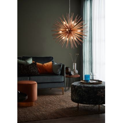 Markslöjd 107752 - Ljuskrona med textilsladd SOLEIL 12xE14/20W/260V Roséguld