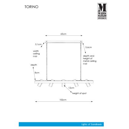 Markslöjd 107784 - Ljuskrona med snöre TORINO 5xGU10/7W/230V