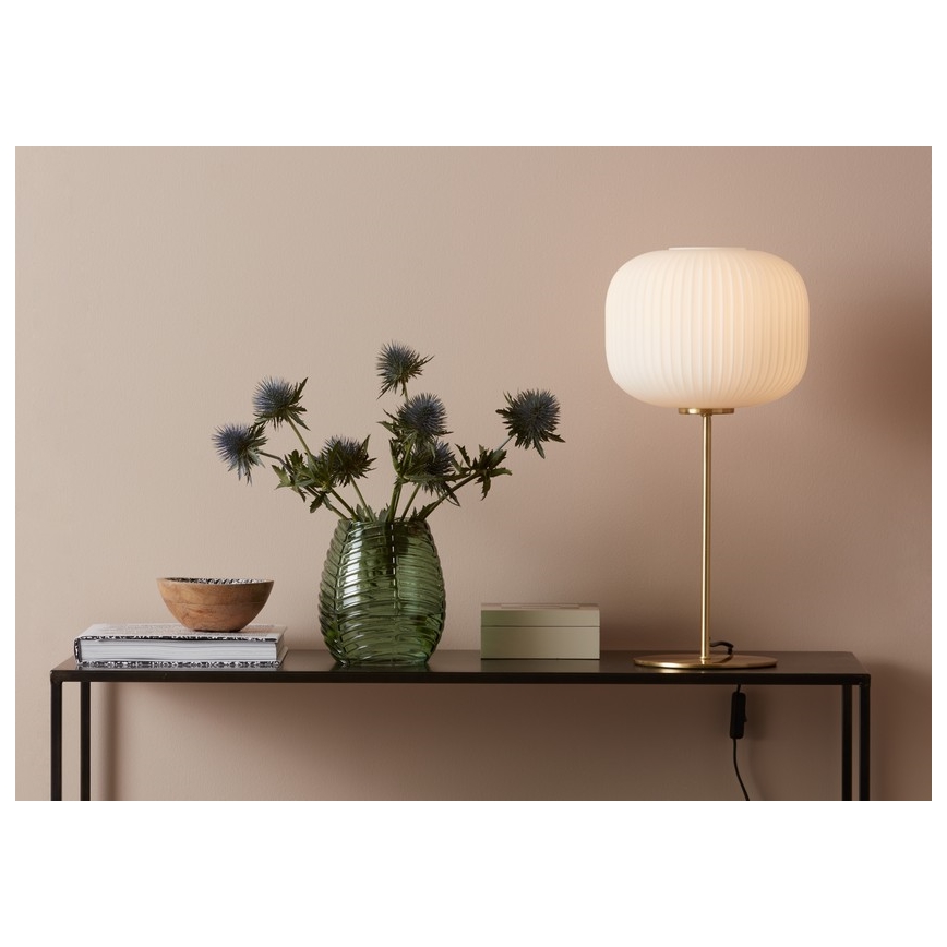 Markslöjd 107819 - Bordslampa SOBER 1xE27/60W/230V vit/mässing