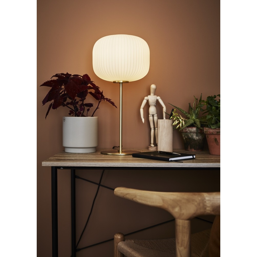 Markslöjd 107819 - Bordslampa SOBER 1xE27/60W/230V vit/mässing