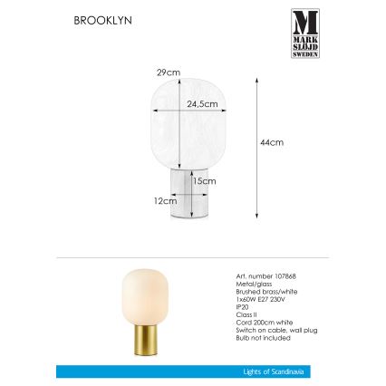 Markslöjd 107868 - Bordslampa BROOKLYN 1xE27/60W/230V
