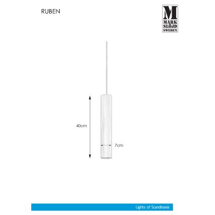 Markslöjd 107880 - Ljuskrona med snöre RUBEN 1xGU10/35W/230V