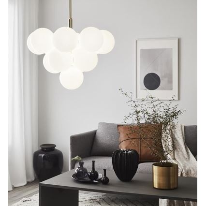 Markslöjd 107903 - Taklampa på stång MERLOT 13xG9/20W/230V Ø 56 cm vit/guld