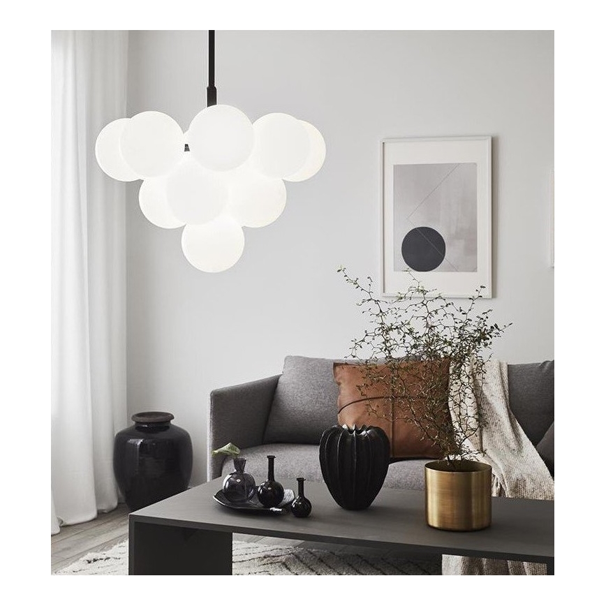 Markslöjd 107911 - Taklampa på stång MERLOT 13xG9/20W/230V Ø56 cm vit/svart