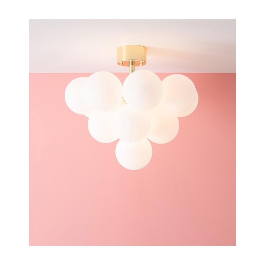 Markslöjd 107912 - Ytmonterad ljuskrona MERLOT 13xG9/20W/230V Ø 56 cm vit/guld