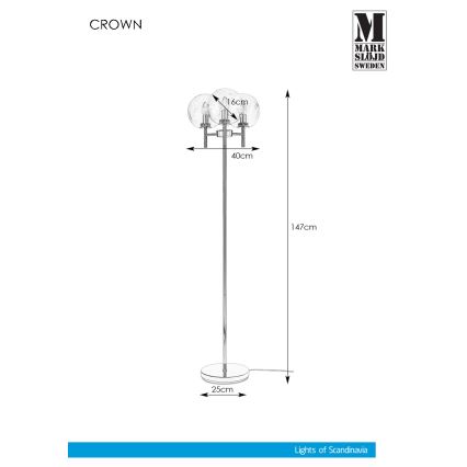 Markslöjd 107947 - Golvlampa CROWN 3xE14/20W/230V