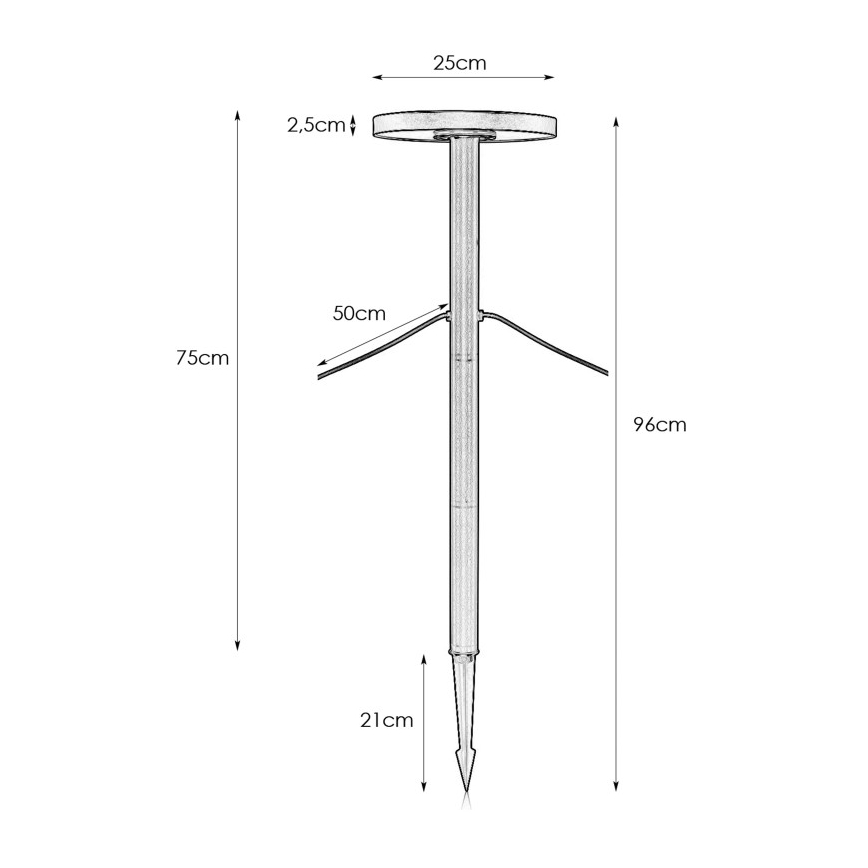 Markslöjd 108173 - LED utomhuslampa GARDEN24 LED/5W/24V 75 cm IP44 svart