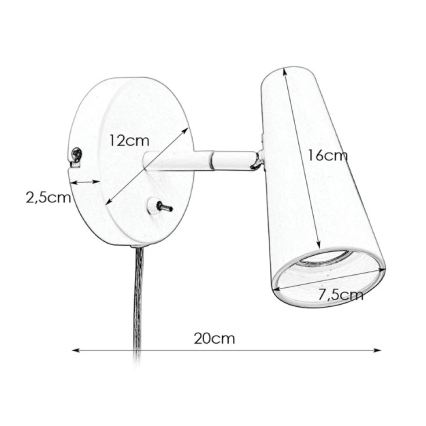 Markslöjd 108199 - Vägg spotlight CREST 1xGU10/7W/230V vit