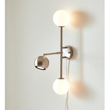 Markslöjd 108256 - Vägglampa BESIDE 2xG9/20W/230V + 1xGU10/7W/230V matt krom