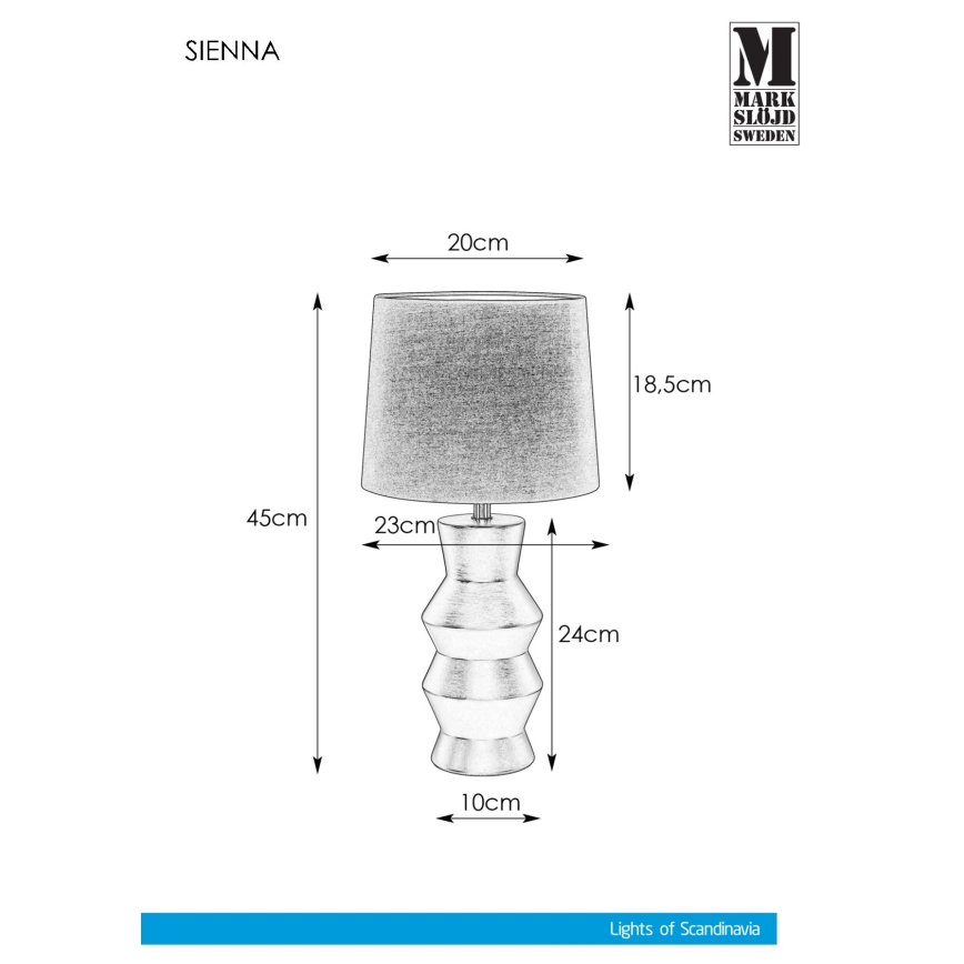 Markslöjd 108448 - Bordslampa SIENNA 1xE27/40W/230V vit