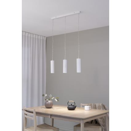 Markslöjd 108466 - Ljuskrona med upphängningsrem COSTILLA 3xGU10/7W/230V vit