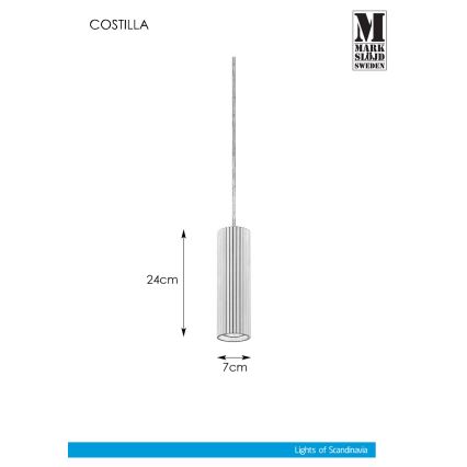 Markslöjd 108472 - Ljuskrona med textilsladd COSTILLA 1xGU10/7W/230V antracit