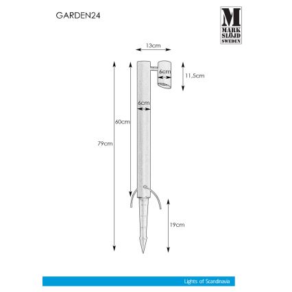Markslöjd 108485 - LED Utomhuslampa GARDEN24 LED/6W/24V 60 cm IP44 svart