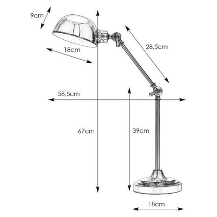 Markslöjd 108583 - Bordslampa PORTLAND 1xE27/40W/230V skinande krom